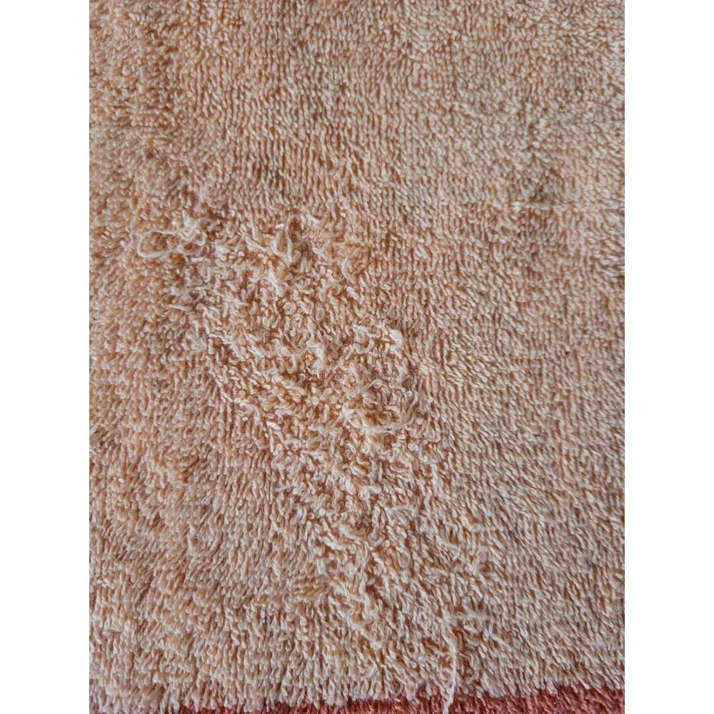 FIELDCREST Sculpted 4pc Set Bath Towels Hand Towels Orange Tangerine Vintage MCM